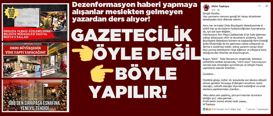 Kartvizitlerinde 'Gazeteci' yazanlar Metin Topkaya'dan ders alsın!